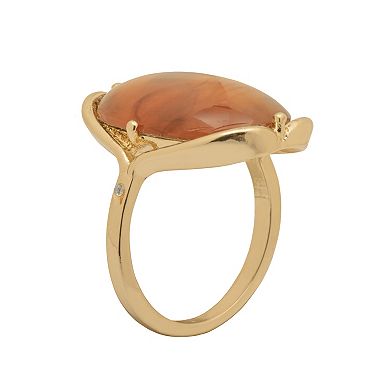Emberly Gold-Tone Simulated Gemstone Cocktail Ring