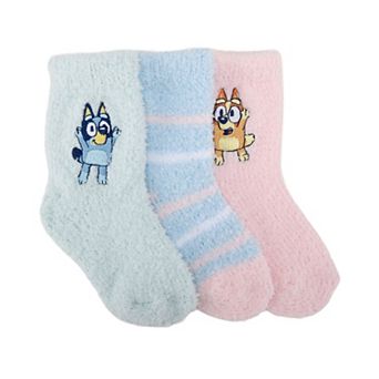 Toddler Girl Bluey 3-Pack Cheer Cozy Crew Socks