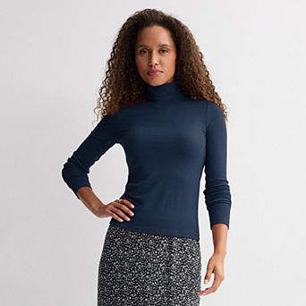 Juniors' SO® Rib Long Sleeve Mockneck Top