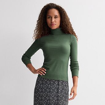 Juniors' SO® Rib Long Sleeve Mockneck Top