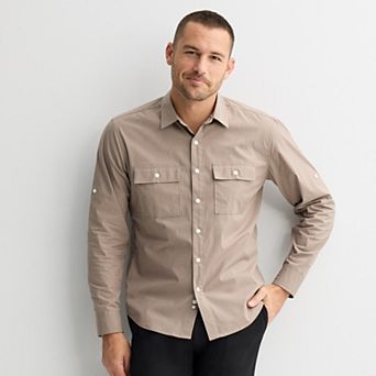 Men's Apt. 9® Long Sleeve Regular Collared Button-Down Shirt