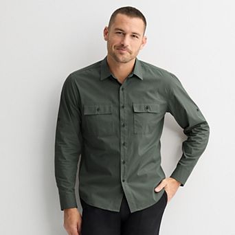 Men's Apt. 9® Long Sleeve Regular Collared Button-Down Shirt