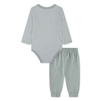 Baby Nike Long Sleeve Striped Bodysuit & Pants 2-Piece Set