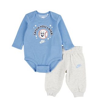 Baby Boys' Nike Long Sleeve Waffle Bodysuit & Sweatpants 2 pc Set