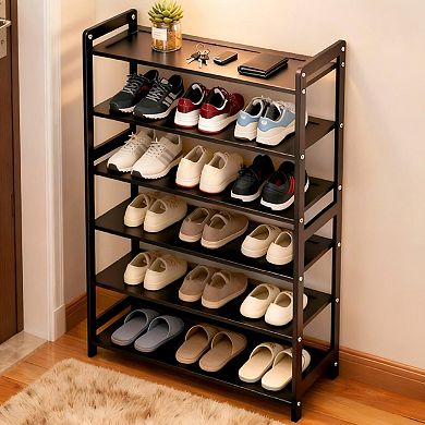 6-Tier 100% Bamboo Shoe Rack