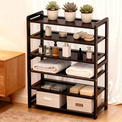 6-Tier 100% Bamboo Shoe Rack