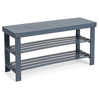 3 tier Seamless Top 100% Bamboo Shoe Rack