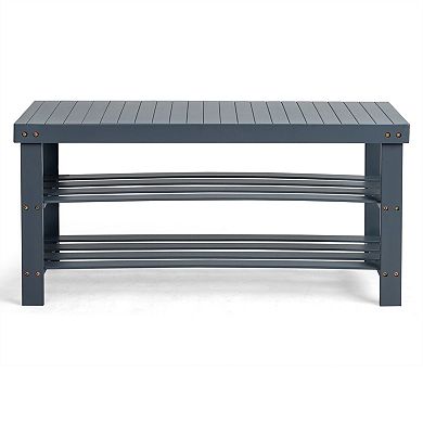 3-Tier Seamless Top 100% Bamboo Shoe Rack