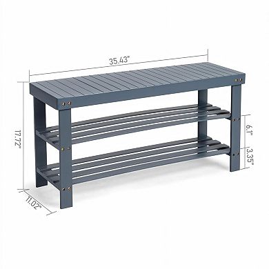 3-Tier Seamless Top 100% Bamboo Shoe Rack
