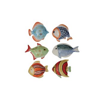 Hello Honey Mini Hand-Painted Stoneware Fish Dish (Set of 6 Styles)