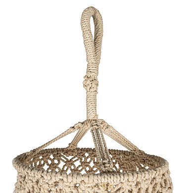 Hello Honey White Cotton Macramé Canopy with Tassels