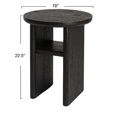 Hello Honey Sturdy Firwood Side Table, Black