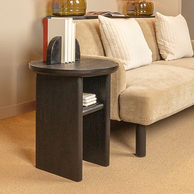 Hello Honey Sturdy Firwood Side Table, Black