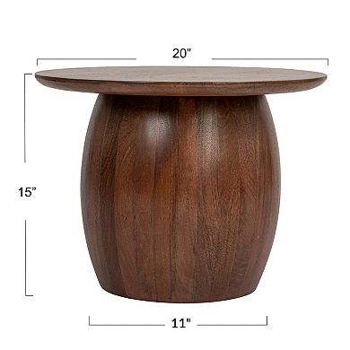 Hello Honey Modern Mango Wood Round Side Table