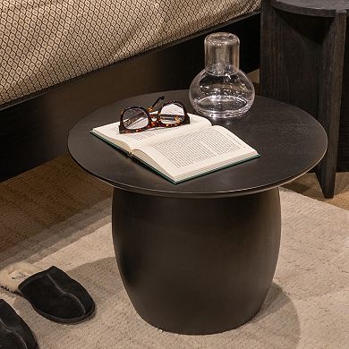 Hello Honey Modern Mango Wood Round Side Table