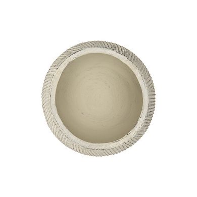 Hello Honey Distressed Cream Terracotta Planter with Fluted Texture