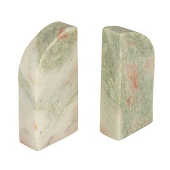 Hello Honey Half Arch Marble Bookends, Green