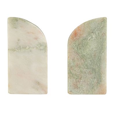 Hello Honey Half Arch Marble Bookends, Green