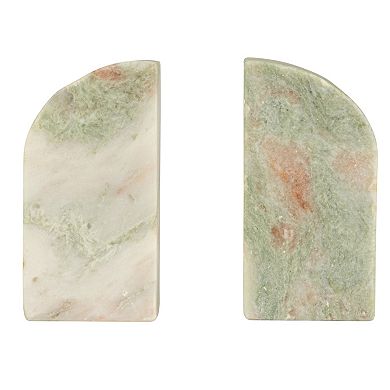 Hello Honey Half Arch Marble Bookends, Green