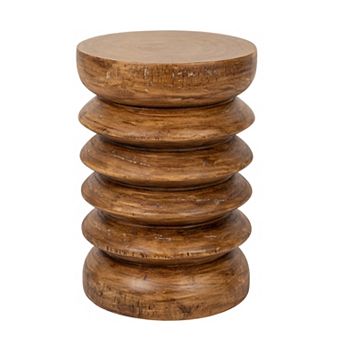 Hello Honey Paulownia Wood Accordion End Table, Honey Walnut