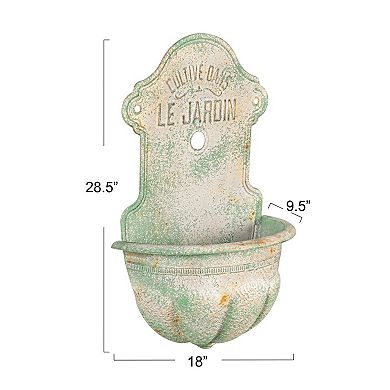 Hello Honey Metal Wall-Mounted Planter with Distressed Finish