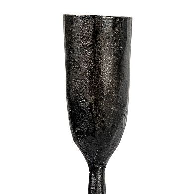 Hello Honey Round Hand-Forged 5 Taper Metal Candelabra, Black
