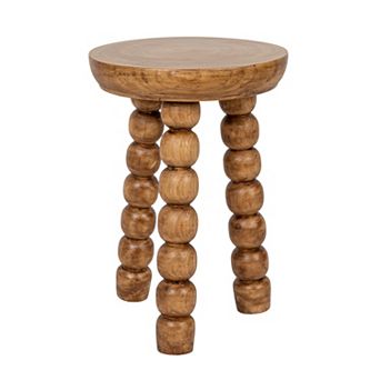 Hello Honey Paulownia Wood Bead Ball Tri-Pod Accent Table