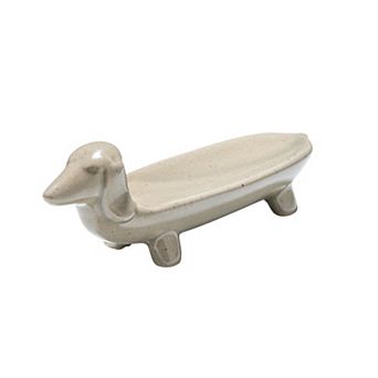 Hello Honey Grey Ceramic Dog Dish