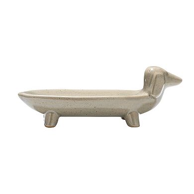 Hello Honey Grey Ceramic Dog Dish
