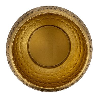 Hello Honey Round Hammered Metal Container with Finial