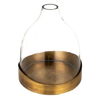 Hello Honey Sophisticated Glass Cloche with Metal Tray