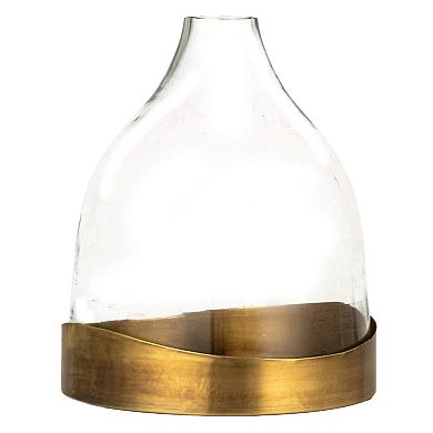 Hello Honey Sophisticated Glass Cloche with Metal Tray