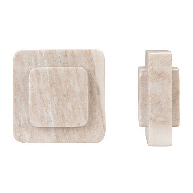 Hello Honey Heavy Duty Marble Bookends, Beige, Set of 2