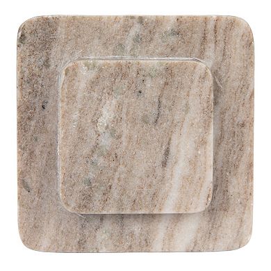 Hello Honey Heavy Duty Marble Bookends, Beige, Set of 2