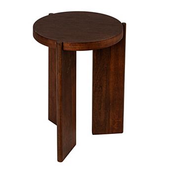 Hello Honey Mango Wood Side Table, Walnut Finish