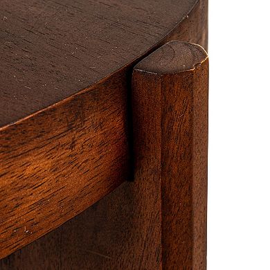 Hello Honey Mango Wood Side Table, Walnut Finish