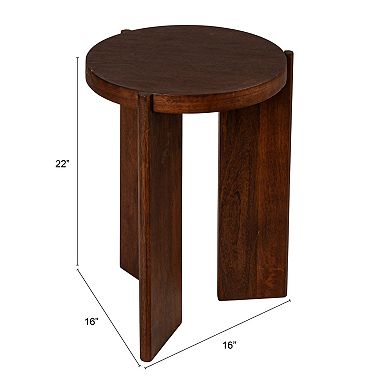 Hello Honey Mango Wood Side Table, Walnut Finish