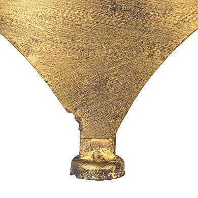 Hello Honey Oval Shaped Metal 3-Tier Shelf, Antique Gold