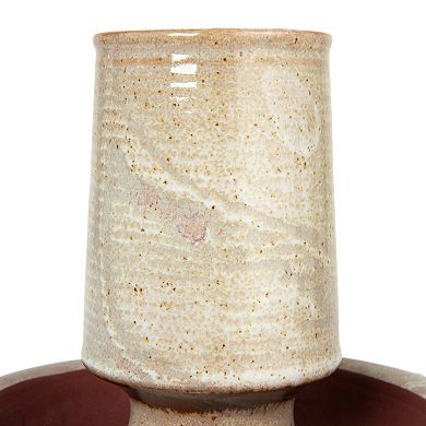 Hello Honey Stoneware Match Holder with Striker Plate and Reactive Glaze, Grey