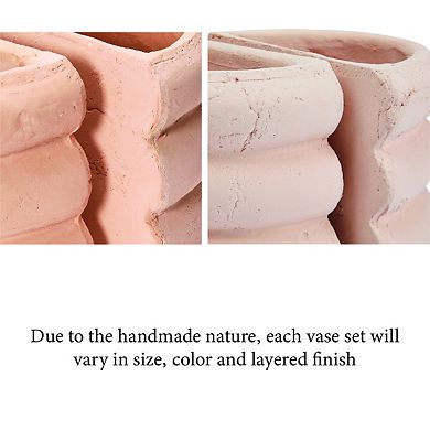 Hello Honey Terracotta Vase Bookends, Set of 2, Blush Finish