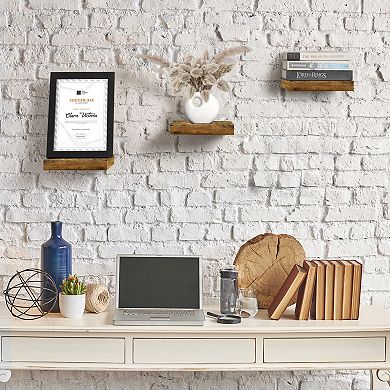 Set of 3 (9") Sorbus Square Floating Shelves with Invisible Mounting Brackets