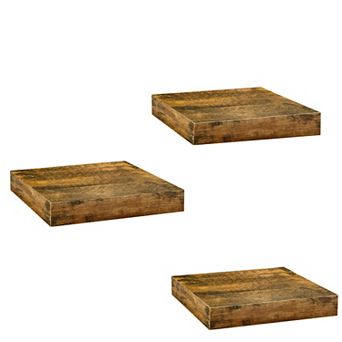 Set of 3 (9") Sorbus Square Floating Shelves with Invisible Mounting Brackets