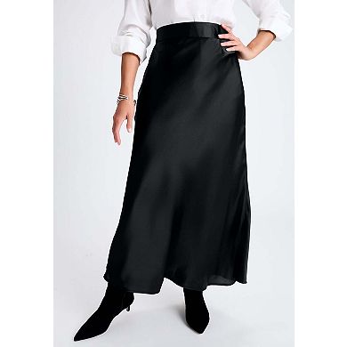 Jessica London Women's Plus Size Satin Maxi Skirt