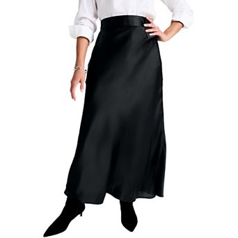 Jessica London Women's Plus Size Satin Maxi Skirt