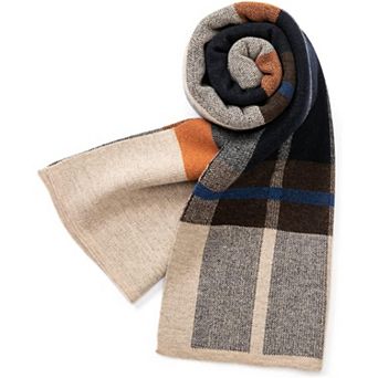 Merino Wool Tartan Scarf Knitted Winter Warm and Soft