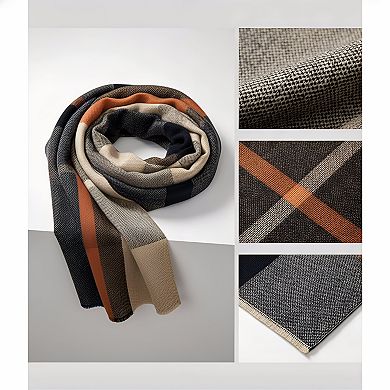 Merino Wool Tartan Scarf Knitted Winter Warm and Soft