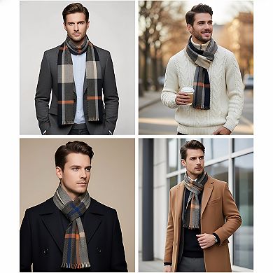 Merino Wool Tartan Scarf Knitted Winter Warm and Soft