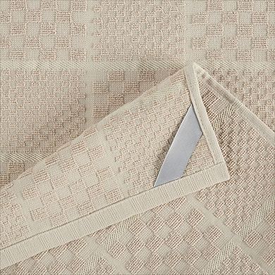 Quilted Cotton Oven Mitt and Pot Holder Set with Silicone Grip