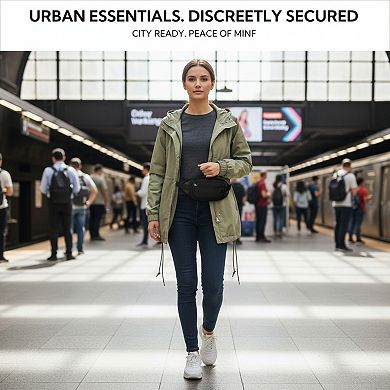 RFID Blocking Fanny Pack Anti Theft with Bellows Style Opening