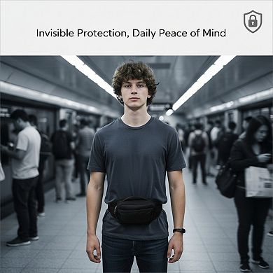 RFID Blocking Fanny Pack Anti Theft with Bellows Style Opening